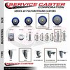 Service Caster 4 Inch Blue Polyurethane Wheel Swivel 58 Inch Threaded Stem Caster Set with Brake SCC SCC-TS20S414-PPUB-BLUE-PLB-58212-4